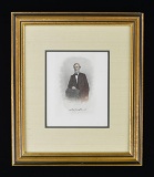 HAND COLORED ENGRAVING OF JEFFERSON DAVIS WITH