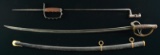 1 CIVIL WAR ERA SWORD, 1 TRAPDOOR BAYONET & 1 WWII