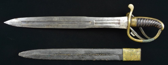 19TH CENTURY COMPOSITE CUTLASS WITH TAG STATING