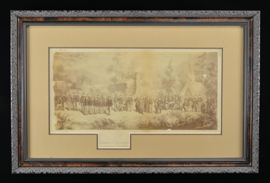 RARE LARGE CIVIL WAR ALBUMEN CAMP SCENE WITH FACES