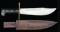 COLLINS & CO. V-44 SURVIVAL KNIFE WITH SCABBARD.