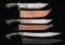 3 WWII ERA PHILIPPINO MACHETES/SIDE KNIVES.