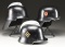 3 WWII GERMAN FIRE POLICE HELMETS.