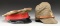 2 WWII JAPANESE MILITARY HATS WITH A HAT BOX.