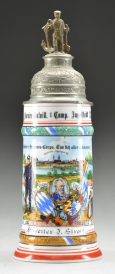 IMPERIAL GERMAN REGIMENTAL STEIN FROM THE 1st