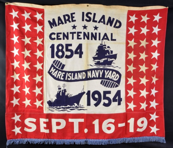1854-1954 CENTENNIAL FLAG FOR MARE ISLAND US NAVAL