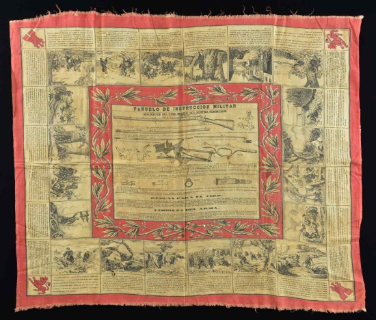 RARE SPANISH PRINTED "MILITARY INSTRUCTION SCARF,