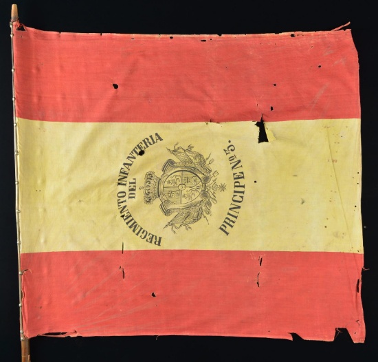 SPANISH AMERICAN WAR HISTORIC BULLET RIDDLED FLAG