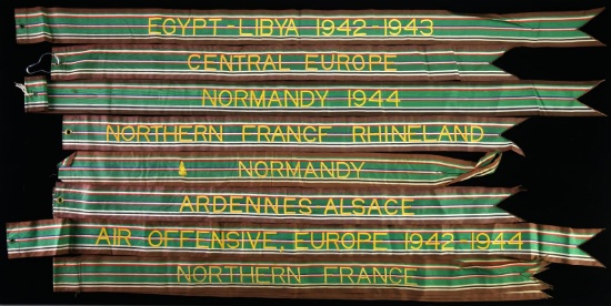 LARGE GROUP OF BATTLE STREAMERS.