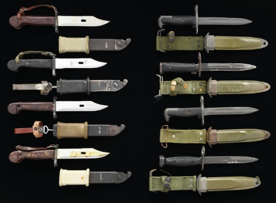 LARGE INTERESTING GROUP OF BAYONETS AND FIGHTING