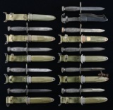 GROUP OF 9 ASSORTED US M7 BAYONETS WITH SCABBARDS.