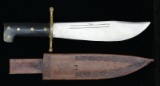 COLLINS & CO. V-44 SURVIVAL KNIFE WITH SCABBARD.