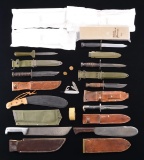 LARGE GROUP OF US BAYONETS, KNIVES, & MACHETES.