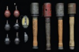 GROUP OF MOSTLY GERMAN WWI INERT HAND GRENADES.