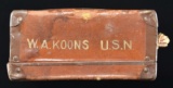 WWII NAVY PILOT'S LEATHER CASE.