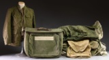 MILITARY DUFFLE BAGS, FIELD GEAR & A UNIFORM.