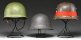 GERMAN, SWEDISH, & AMERICAN WWII ERA HELMETS.