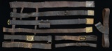 GROUP OF 8 MILITARY STYLE BELTS.