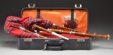 ROYAL STEWART TARTAN BAGPIPES IN CASE.