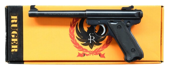 FIRST YEAR RUGER MARK II TARGET SEMI-AUTO PISTOL.