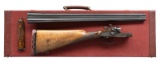 ATTRACTIVE BELGIAN SXS HAMMER SHOTGUN WITH CASE.