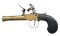 BELGIAN BRASS FLINTLOCK POCKET PISTOL.