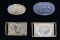 3 ORIGINAL CIVIL WAR ERA BELT BUCKLES & 1