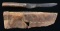 NATIVE AMERICAN PAINTED PARFLETCHE KNIFE SHEATH &