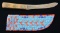 NATIVE AMERICAN BEADED & PAINTED PARFLETCHE KNIFE.