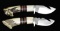 2 RODNEY ROGERS CUSTOM GUT HOOK SKINNER KNIVES.