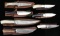 7 UNMARKED CUSTOM FIXED BLADE KNIVES.