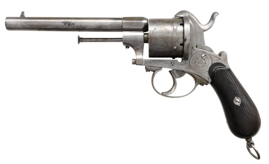 ENGRAVED BELGIAN PINFIRE DA REVOLVER.