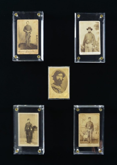 5 CDV IMAGES OF THE CIVIL WAR PERIOD.