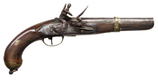 UNMARKED FLINTLOCK PISTOL.