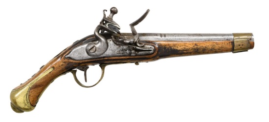 UNMARKED MIDDLE EASTERN FLINTLOCK PISTOL.