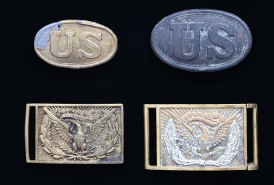 3 ORIGINAL CIVIL WAR ERA BELT BUCKLES & 1