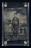 QUARTER PLATE CIVIL WAR TINTYPE OF A WELL-ARMED
