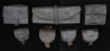GROUP OF 7 CIVIL WAR ACCOUTREMENT POUCHES.