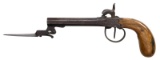 BELGIAN PERCUSSION PISTOL W/ FOLDING BAYONET.