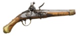 UNMARKED MIDDLE EASTERN FLINTLOCK PISTOL.