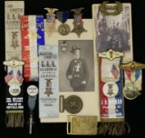 NUMBERED CIVIL WAR SERVICE MEDAL WITH GAR RIBBONS