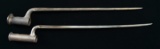 TWO BROWN BESS STYLE SOCKET BAYONETS.