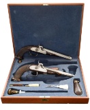 CASED PAIR OF PEDERSOLI PERCUSSION DUELING