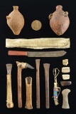 LARGE LOT OF NATIVE AMERICAN TOOLS & TRADE ITEMS.