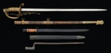1 NAVAL SWORD & 2 BAYONETS.