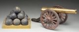 BRASS MUZZLE LOADING SIGNAL CANNON WITH DECORATIVE