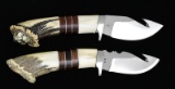 2 RODNEY ROGERS CUSTOM GUT HOOK SKINNER KNIVES.