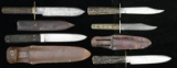 5 EARLY BELT KNIVES.