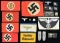 WWII GERMAN MEMORABILIA FLAGS AND ARMBANDS.