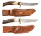 2 RANDALL MODEL 7 - 4 1/2 FISHERMAN HUNTER KNIVES